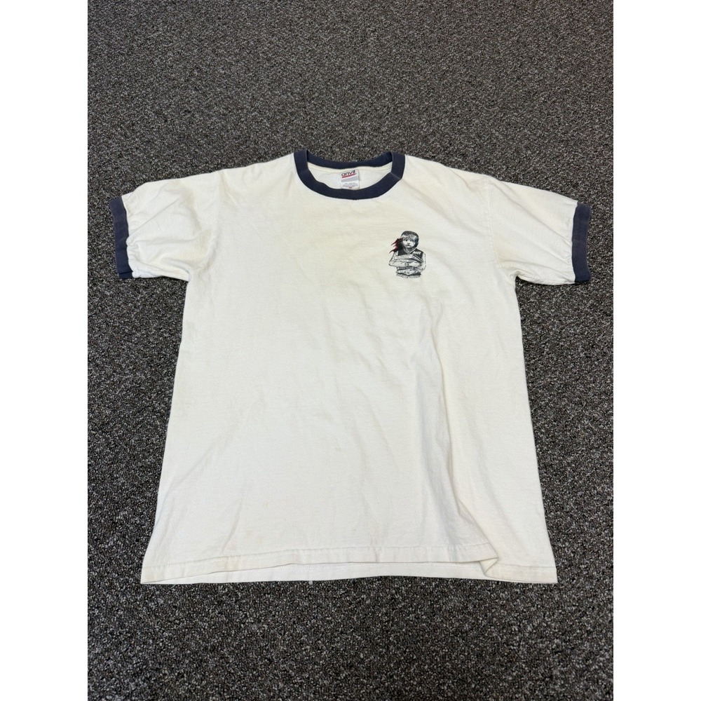 Vintage 2000s Les Mirables Tee Shirt Ringer Graphic Rare School White Size Med